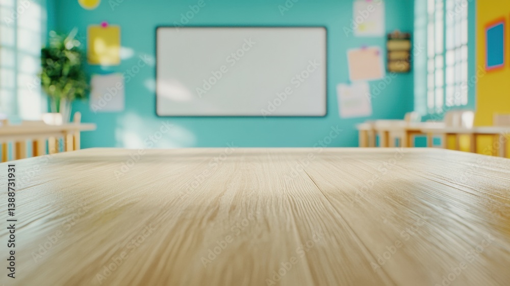 Aufkleber minimalist learning space light oak product showcase for modern educational content creation with in