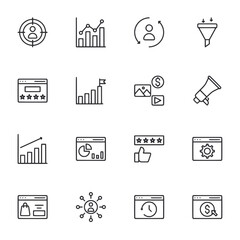 A set of icons for a website