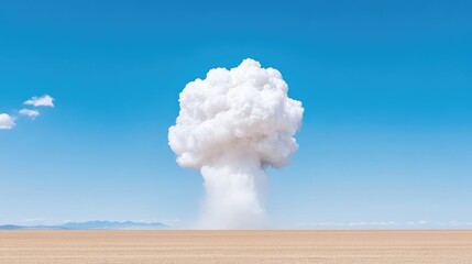 Massive explosion cloud over a vast, dry plain