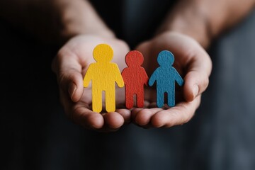 Inclusive Diversity and Empowerment Multicolored Human Silhouettes in Supportive Hands - Multicultural Representation and Social Unity Concept for Brand Storytelling