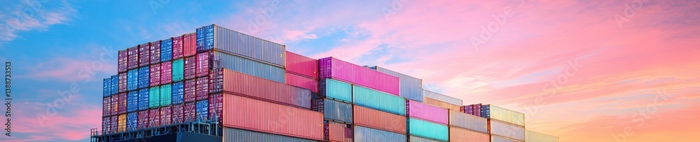 Aufkleber Global Logistics Resilience AI-Powered Supply Chain Visualization of Cargo Container Infrastructure with Emerging Trade Route Optimization Strategies