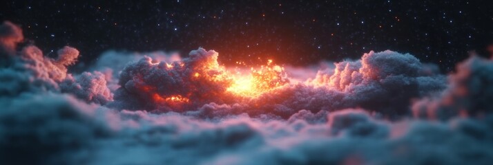 Fototapeta premium Transcendent Holy Tuesday Cosmos Ethereal Celestial Light Illuminating Spiritual Horizons - Immersive Digital Meditation and Inspirational Wellness Experience for Mindful Seekers