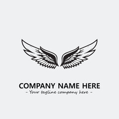 Wing illustration black and white for logo company vector image	
