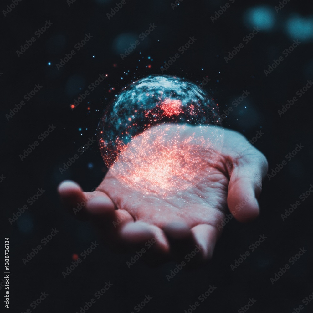 Poster Quantum Connectivity Unveiled Immersive Holographic World Visualization in Palm - Transformative Digital Innovation Meets Cosmic Imagination for Next-Gen Tech Pioneers