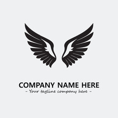 Wing illustration black and white for logo company vector image	
