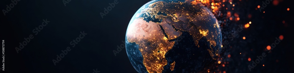 Poster global financial intelligence immersive data visualization of earths economic landscape - next-gen i