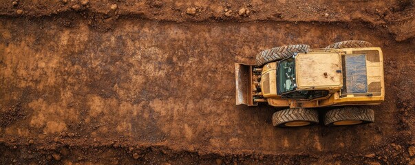 Construction vehicle on dirt road