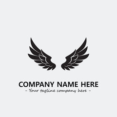 Wing illustration black and white for logo company vector image	
