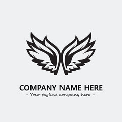 Wing illustration black and white for logo company vector image	
