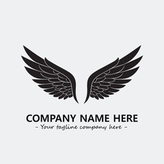 Wing illustration black and white for logo company vector image	
