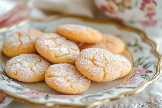 Plate of gingerbread cookies surrounded by cinnamon sticks and dried orange slices.