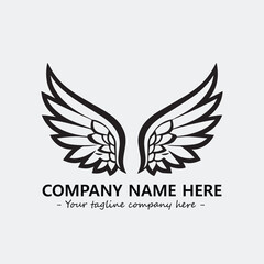 Obraz premium Wing illustration black and white for logo company vector image 