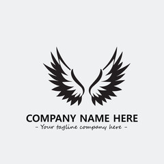 Wing illustration black and white for logo company vector image	
