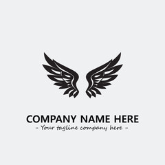 Wing illustration black and white for logo company vector image	
