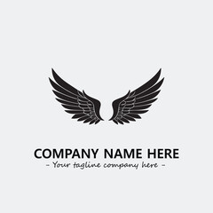 Wing illustration black and white for logo company vector image	
