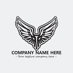 Wing illustration black and white for logo company vector image	
