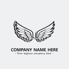 Wing illustration black and white for logo company vector image	
