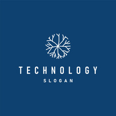 cell neuron technology logo design illustration data simple abstract modern template brand product