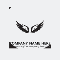 Fototapeta premium Wing illustration black and white for logo company vector image 