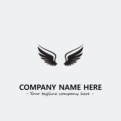 Wing illustration black and white for logo company vector image	
