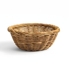 Obraz premium Handwoven wicker basket in a studio mockup setting