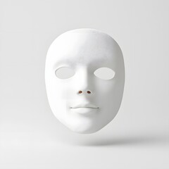 A white minimalist face mask against a plain background