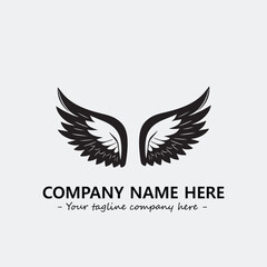 Wing illustration black and white for logo company vector image	

