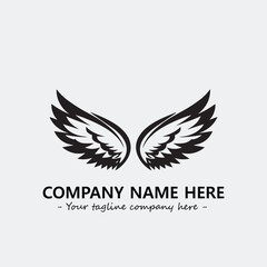 Wing illustration black and white for logo company vector image	
