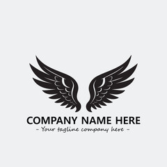 Wing illustration black and white for logo company vector image	
