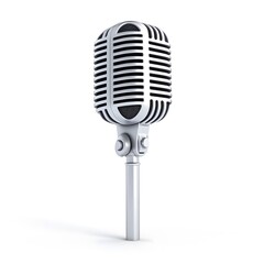 Vintage style metallic microphone for packaging and branding designs