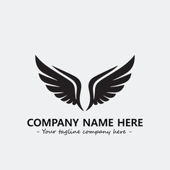 Wing illustration black and white for logo company vector image	
