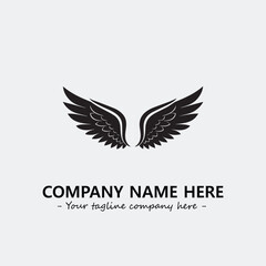Wing illustration black and white for logo company vector image	
