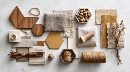 Generic Mood Board Scene Swatches Linen Twine Fresh