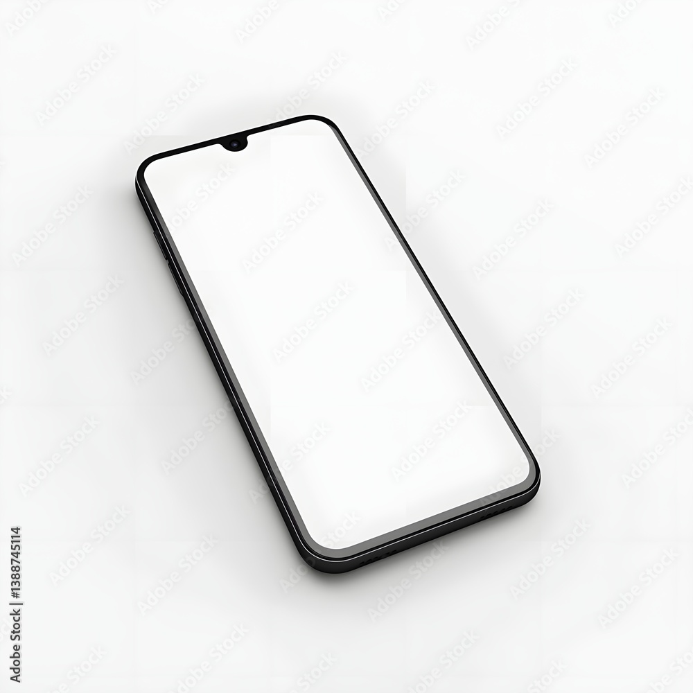 Poster Minimalist smartphone mockup on a plain background