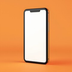 smartphone mockup on an orange background