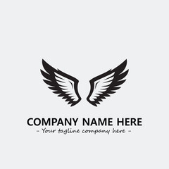 Wing illustration black and white for logo company vector image	
