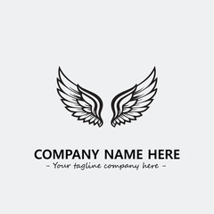 Wing illustration black and white for logo company vector image	

