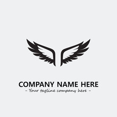 Wing illustration black and white for logo company vector image	
