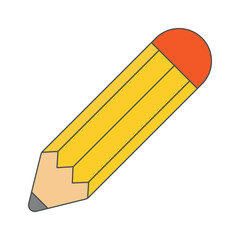 yellow pencil isolated on white background