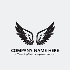 Wing illustration black and white for logo company vector image	
