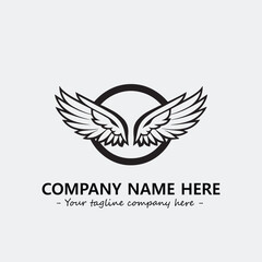 Wing illustration black and white for logo company vector image	
