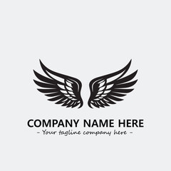 Wing illustration black and white for logo company vector image	
