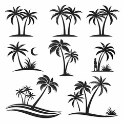 Fototapeta premium set of palm trees