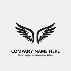 Wing illustration black and white for logo company vector image	
