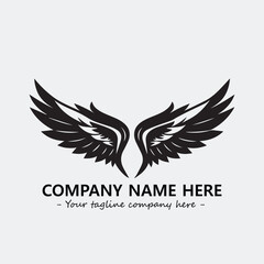 Wing illustration black and white for logo company vector image	

