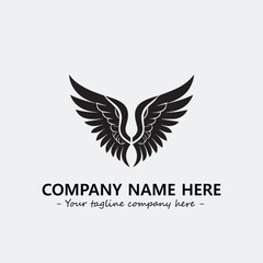 Wing illustration black and white for logo company vector image	
