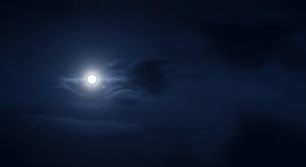 Night Sky Celestial Wonders A Serene Full Moon Illuminates the Night