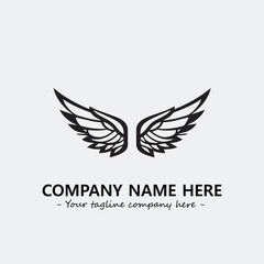 Wing illustration black and white for logo company vector image	
