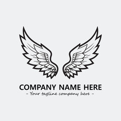 Obraz premium Wing illustration black and white for logo company vector image 