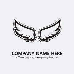 Wing illustration black and white for logo company vector image	
